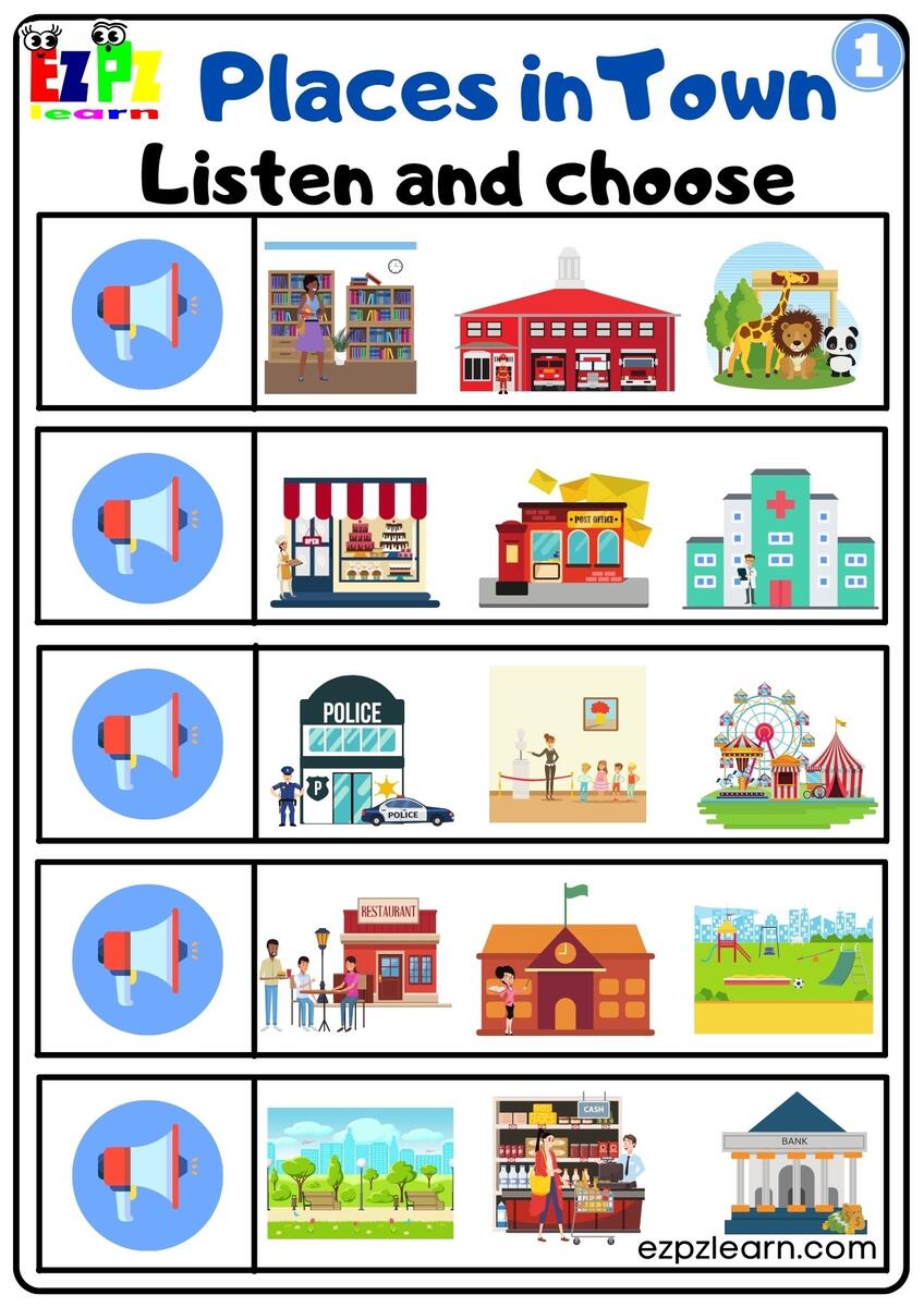 Places In The City Free Online Worksheet
