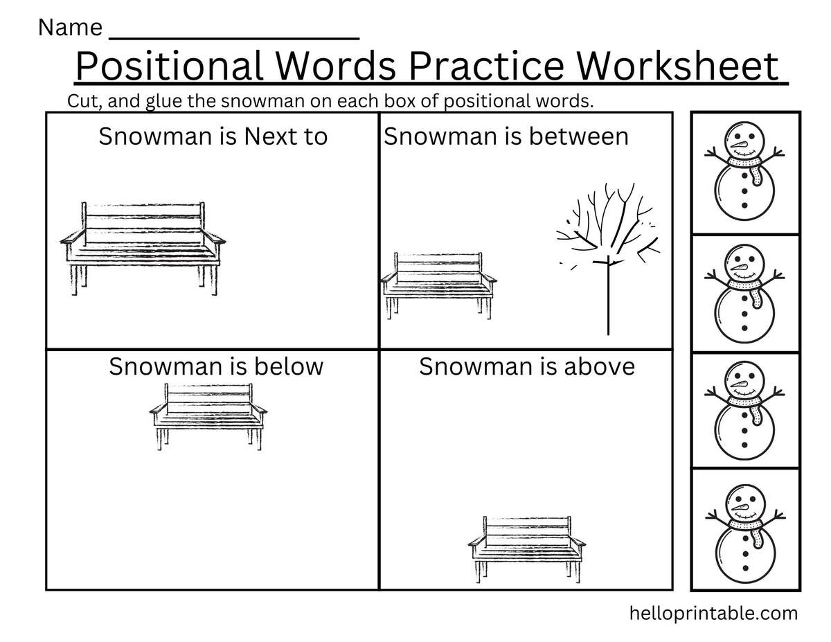 Positional Words Pratice Worksheets Helloprintable Positional Words Pratice Worksheets Helloprintable