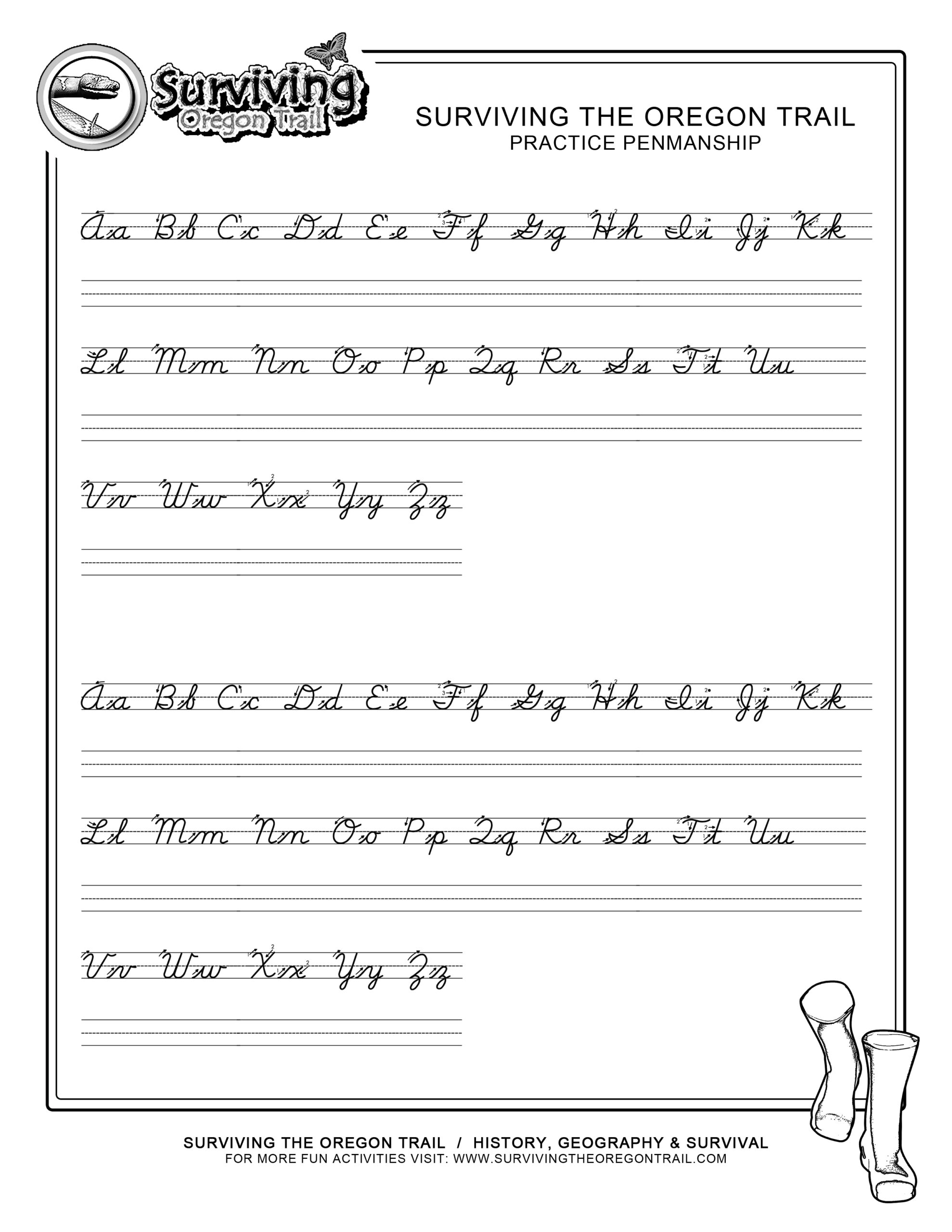 Practice Penmanship ABC S Medium Print Surviving The Oregon Trail Practice Penmanship ABC S Medium Print Surviving The Oregon Trail