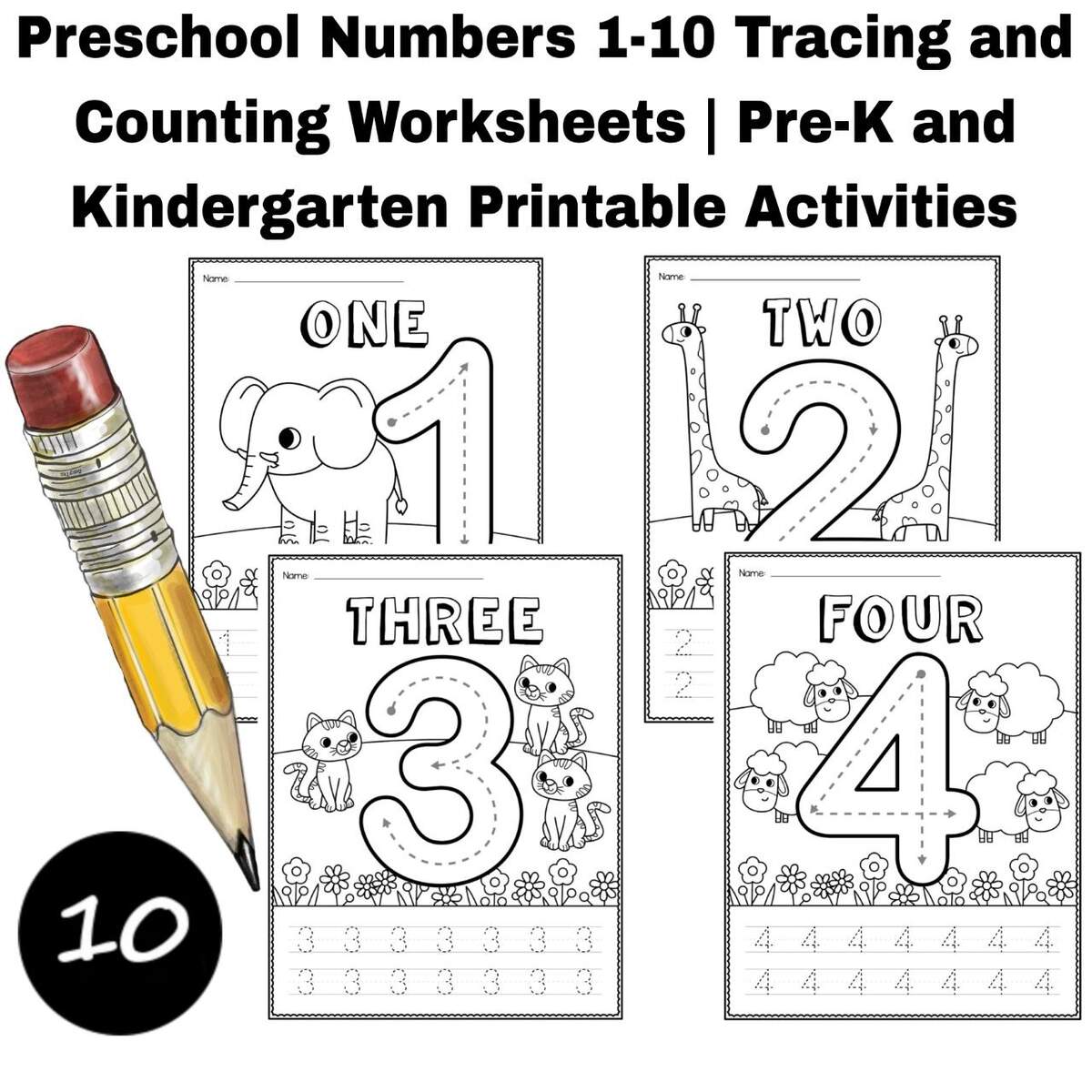 Preschool Numbers 1 10 Tracing And Counting Worksheets Pre K And Kindergarten Printable Activities Made By Teachers Preschool Numbers 1 10 Tracing And Counting Worksheets Pre K And Kindergarten Printable Activities Made By Teachers