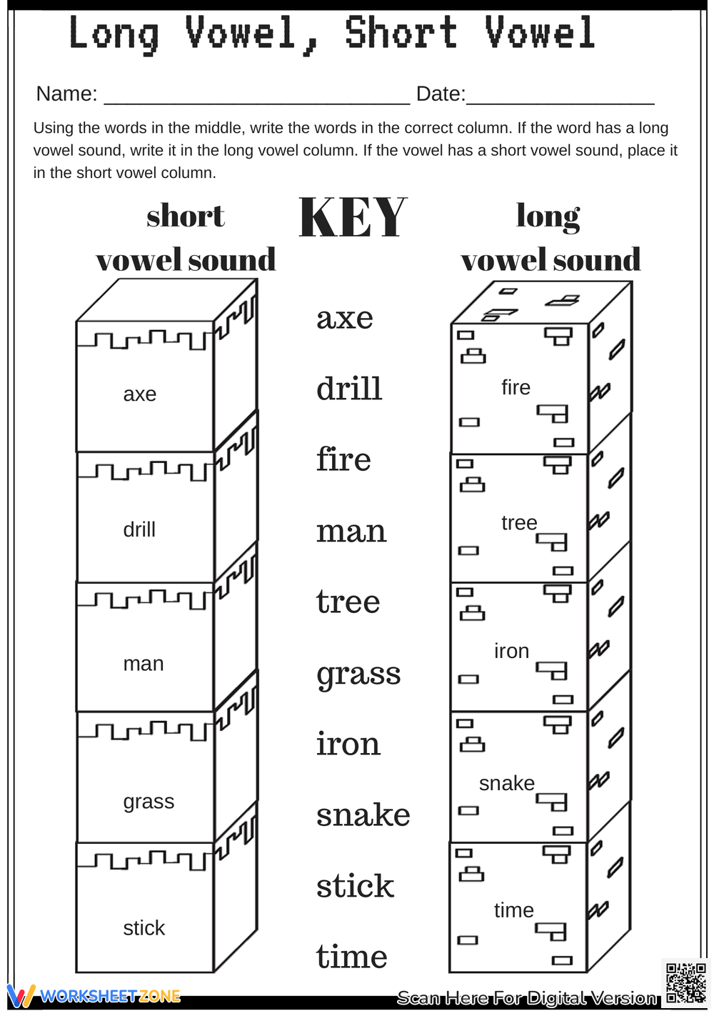 Printable 1st Grade Long And Short Vowels Worksheets Printable 1st Grade Long And Short Vowels Worksheets