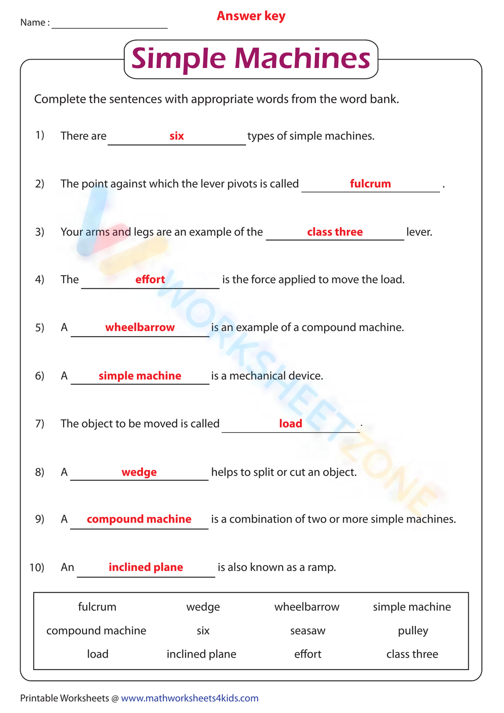 Printable 1st Grade Physics Worksheets Download