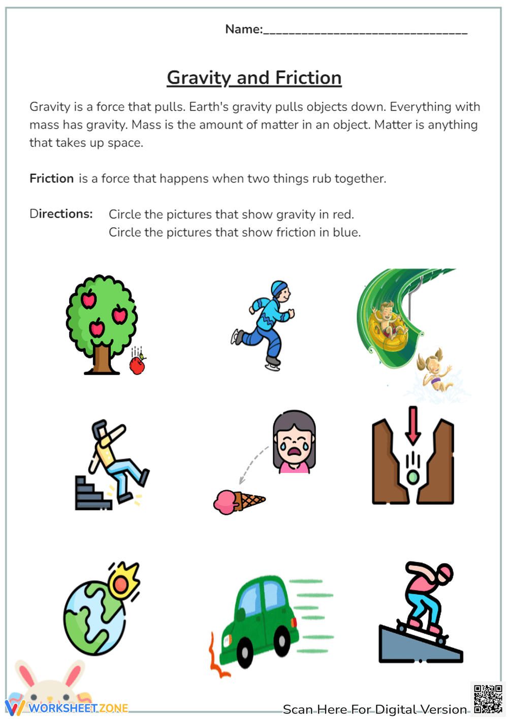 Printable 3rd Grade Gravity Worksheets