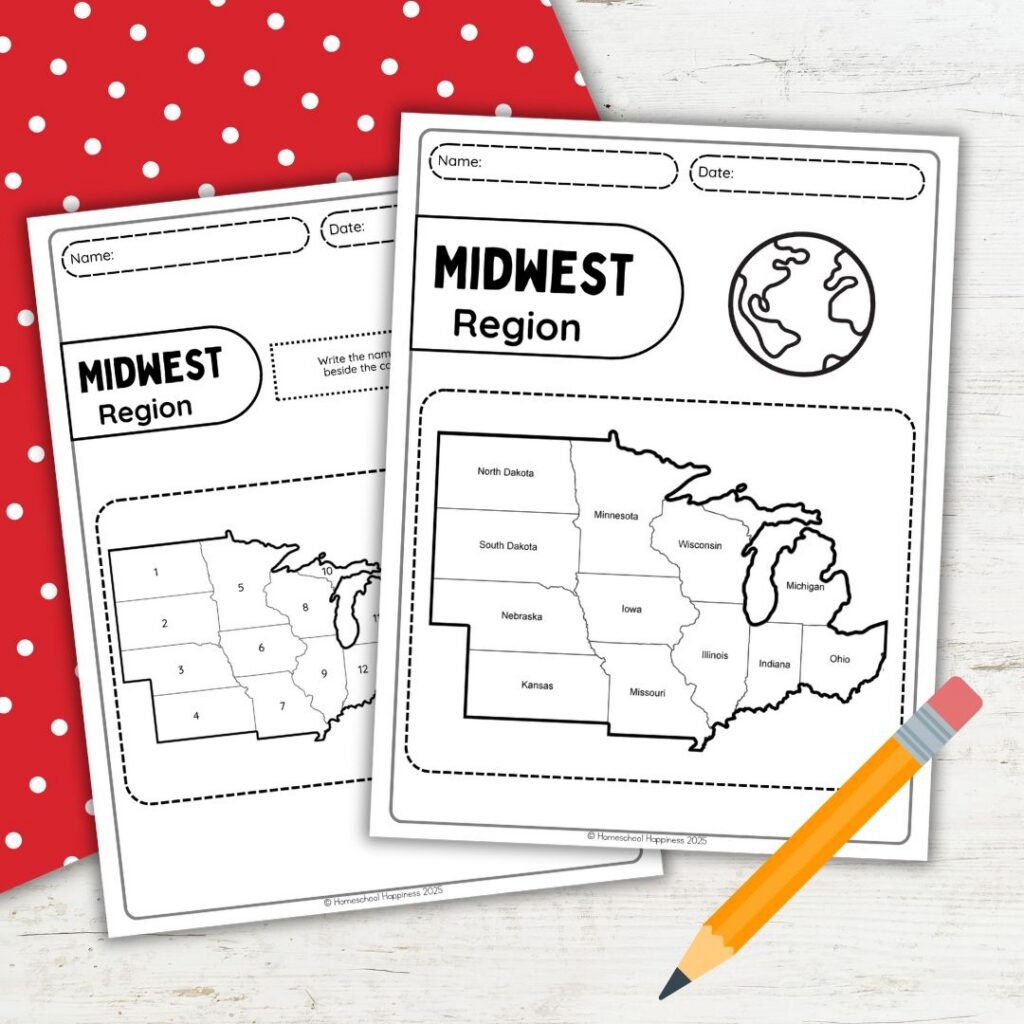 United States Regions Worksheets And Printables Homeschool Geography 4th 5th 6th Grade Calm Wave