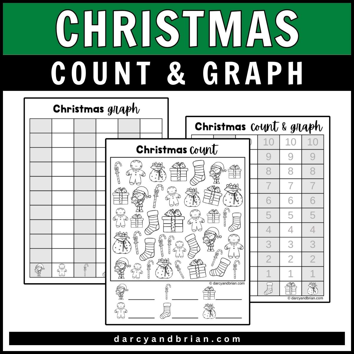 Printable Christmas Count And Graph Math Activity For Kids Printable Christmas Count And Graph Math Activity For Kids