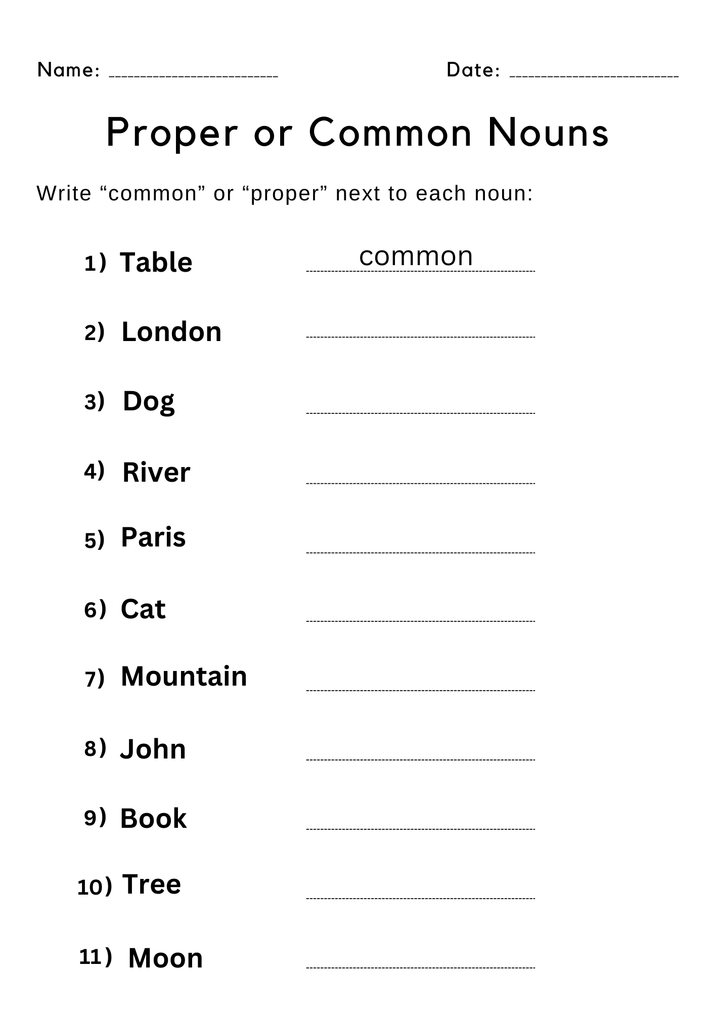 Printable Common Noun And Proper Nouns Worksheet For Grade 1 Made By Teachers Nouns Worksheets Proper And Common Nouns Worksheets