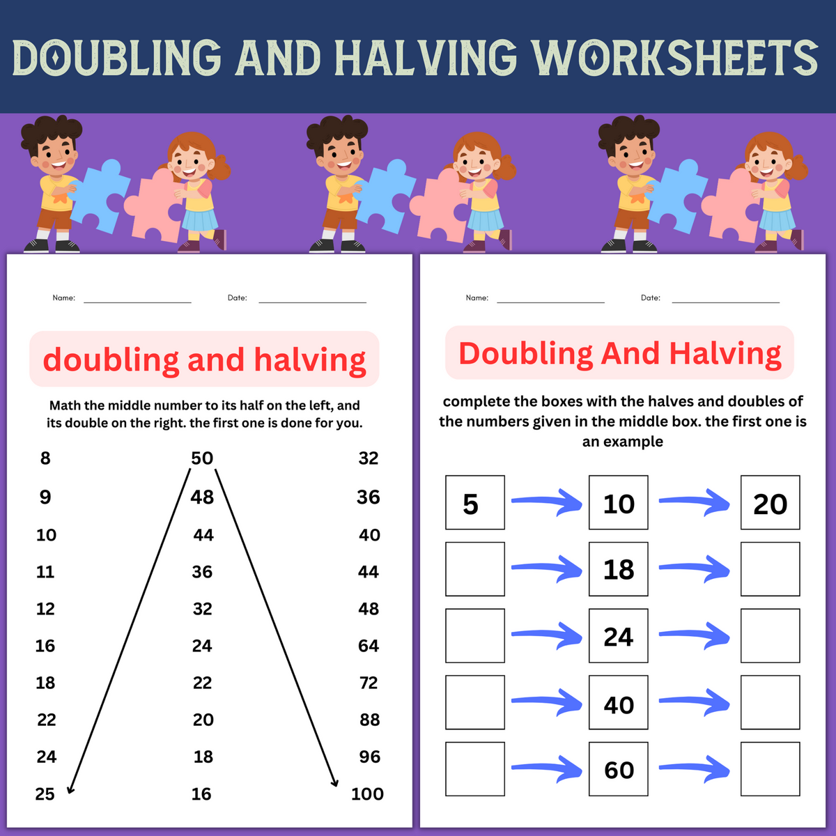 Printable Doubling And Halving Worksheets Grade 1 2 3 Made By Teachers Printable Doubling And Halving Worksheets Grade 1 2 3 Made By Teachers