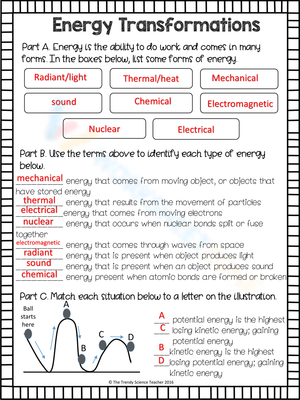 Printable Forms Of Energy Worksheets Download Printable Forms Of Energy Worksheets Download