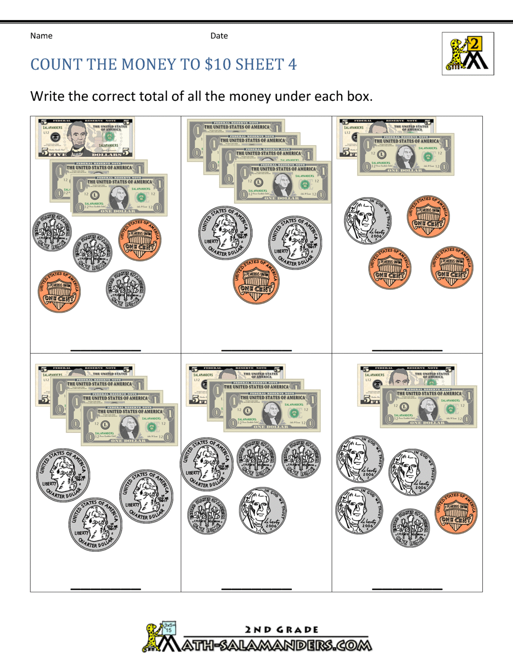 Counting Money Worksheets