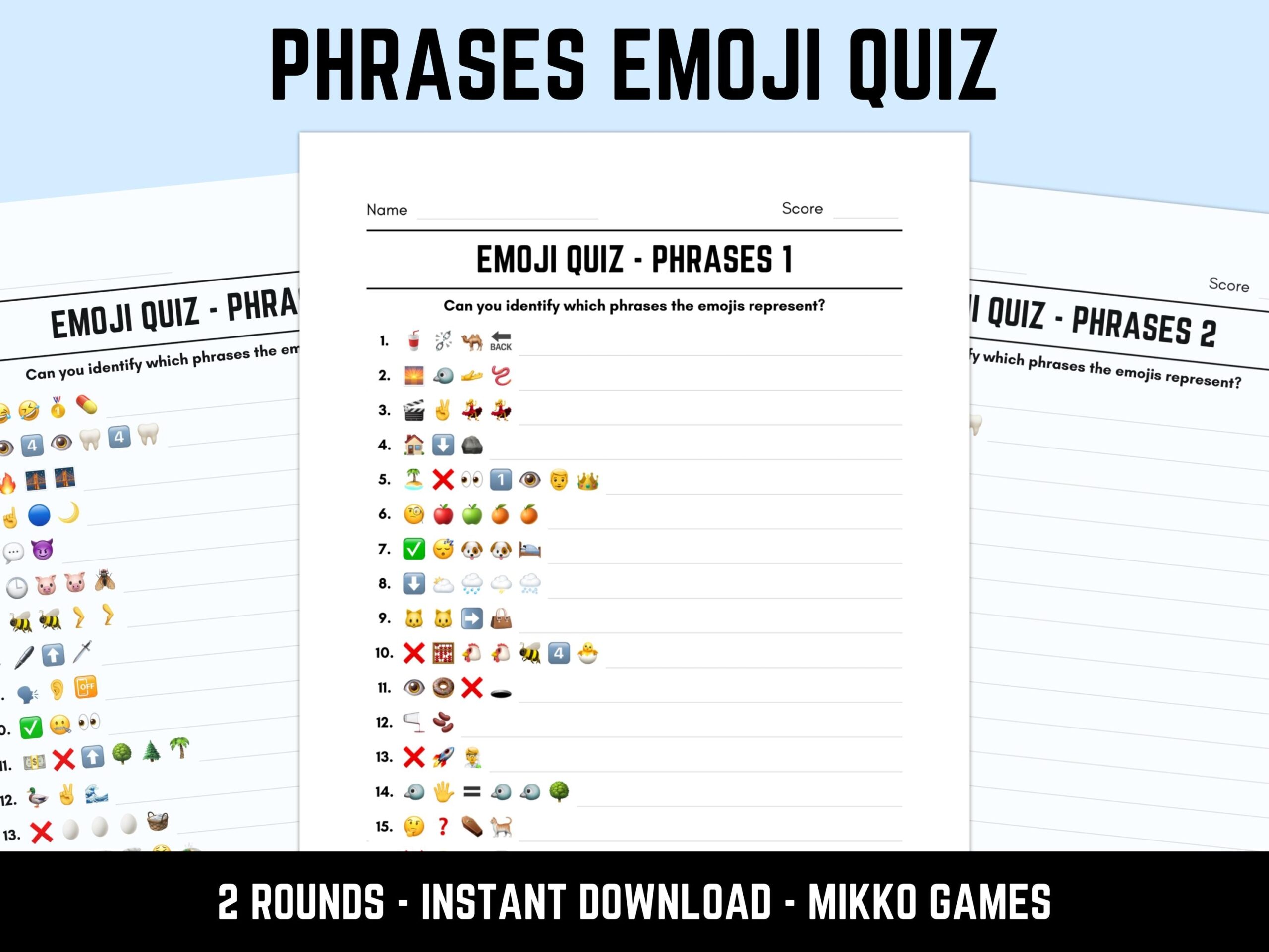 Printable Phrases Emoji Quiz With Answers Emoji Pictionary Sheets Downloadable Pub Quiz Sheets Picture Round PDF Fun Idioms Quiz Etsy Australia Printable Phrases Emoji Quiz With Answers Emoji Pictionary Sheets Downloadable Pub Quiz Sheets Picture Round PDF Fun Idioms Quiz Etsy Australia