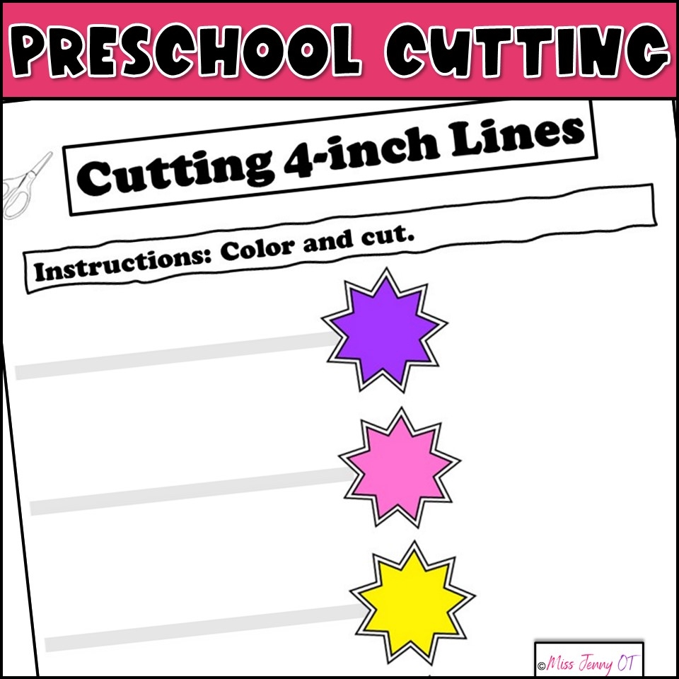 Printable Preschool Scissors Cutting Practice Worksheets Miss Jenny OT Printable Preschool Scissors Cutting Practice Worksheets Miss Jenny OT