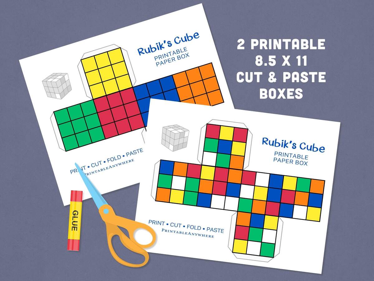 Printable Rubiks Cube Digital Download Paper Gift Box Colorful Kids Craft Fun Instant Download DIY Party Favor Glue Paper Art Project Etsy Printable Digital Rubik S Cube Fun And Colorful Gift Box Kids Crafts Instant Download Do It Yourself Favor Box DIY Paper Crafting Etsy