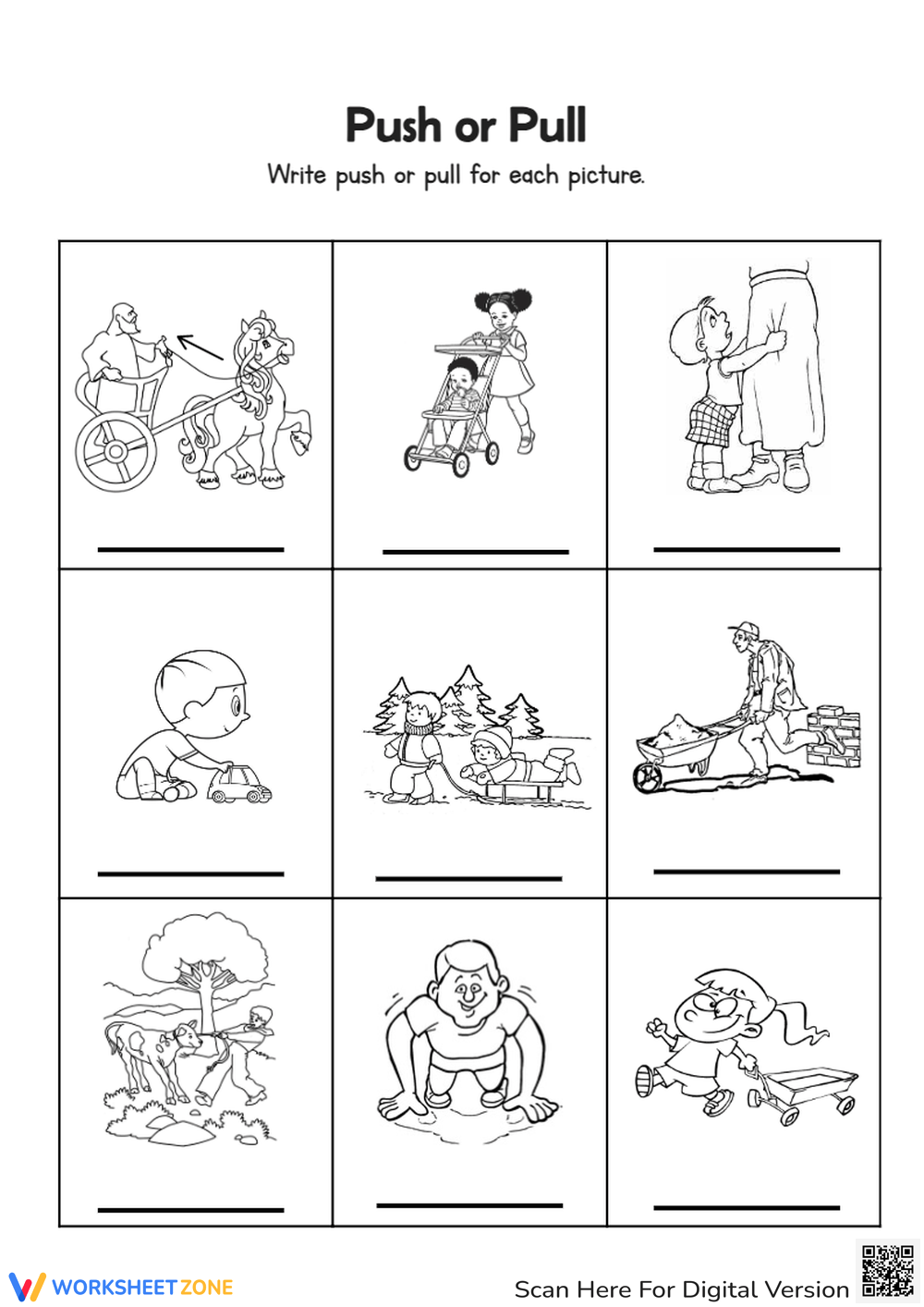 Push And Pulls Worksheets Printable Push And Pulls Worksheets Printable
