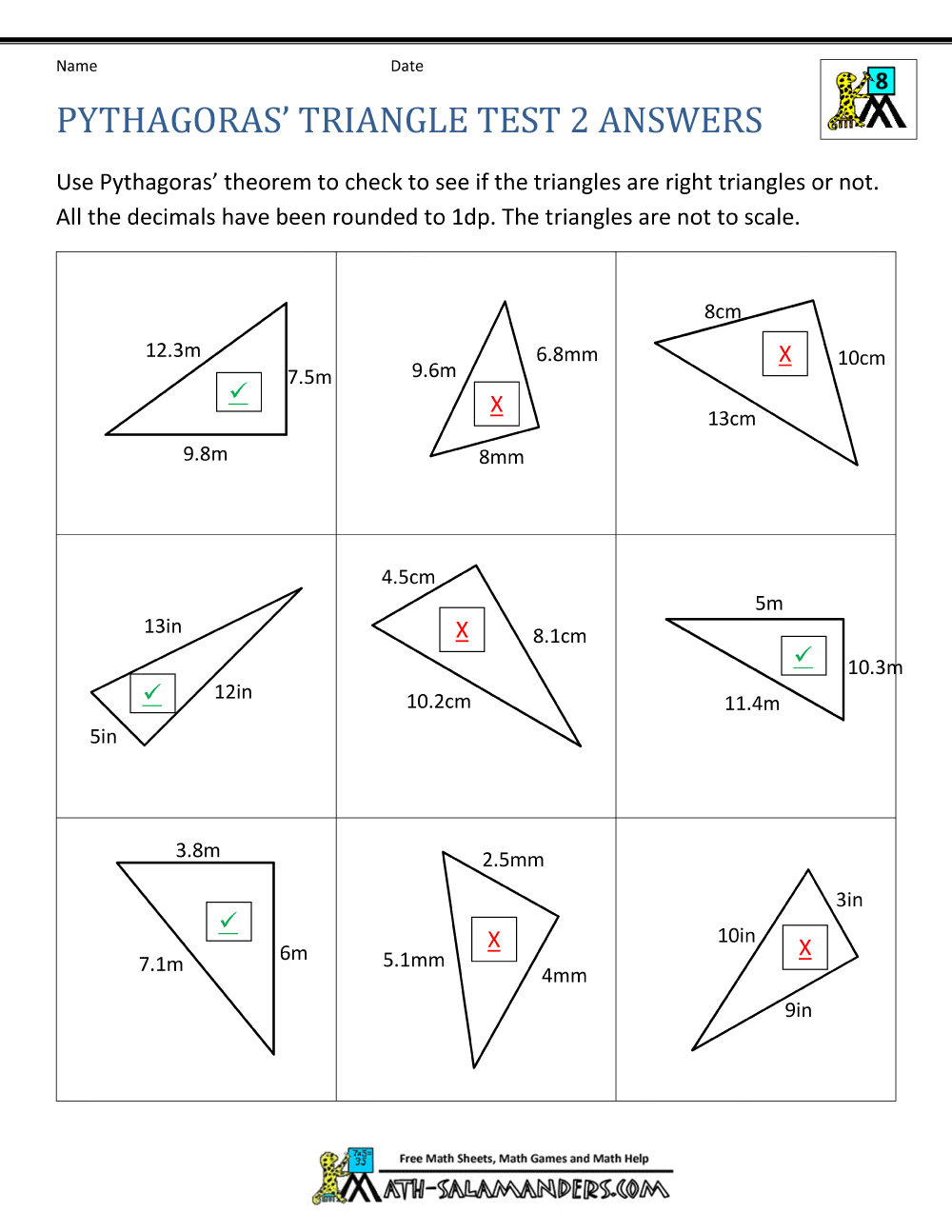 Pythagoras Theorem Questions Pythagoras Theorem Questions