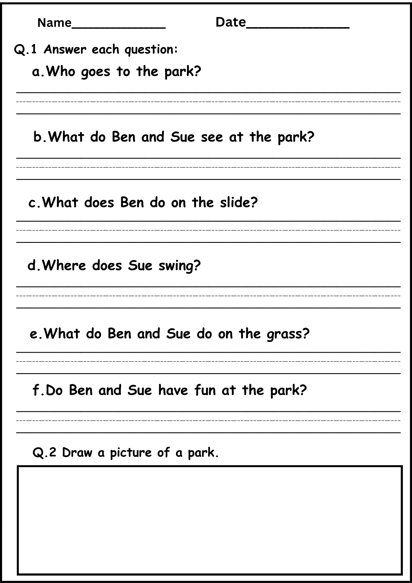 Reading Comprehension Passage For Kindergarten Level A Basic Level Free Reading Comprehension Passage For Kindergarten Level A Basic Level Free