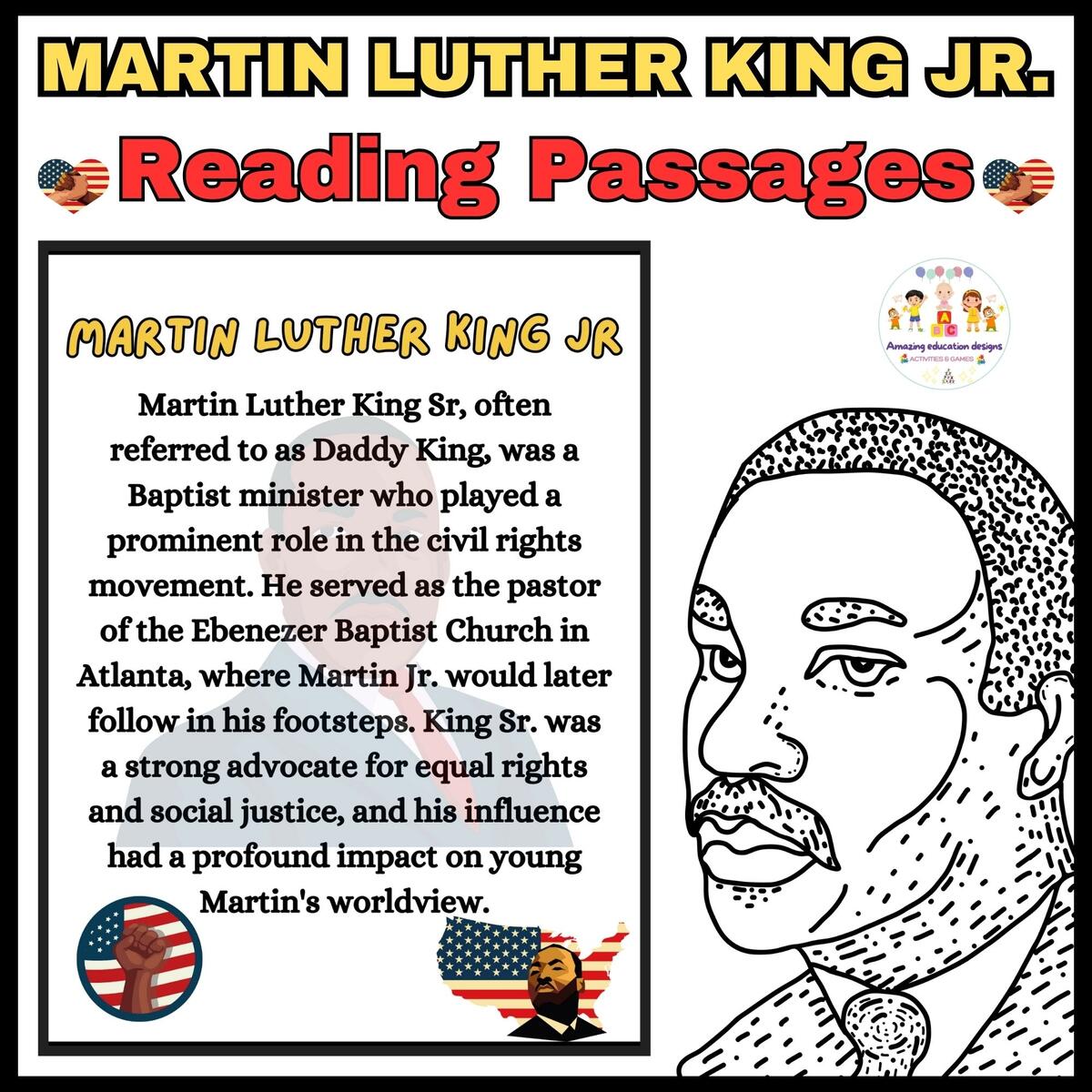 Reading Passages Worksheets Martin Luther King Jr Made By Teachers