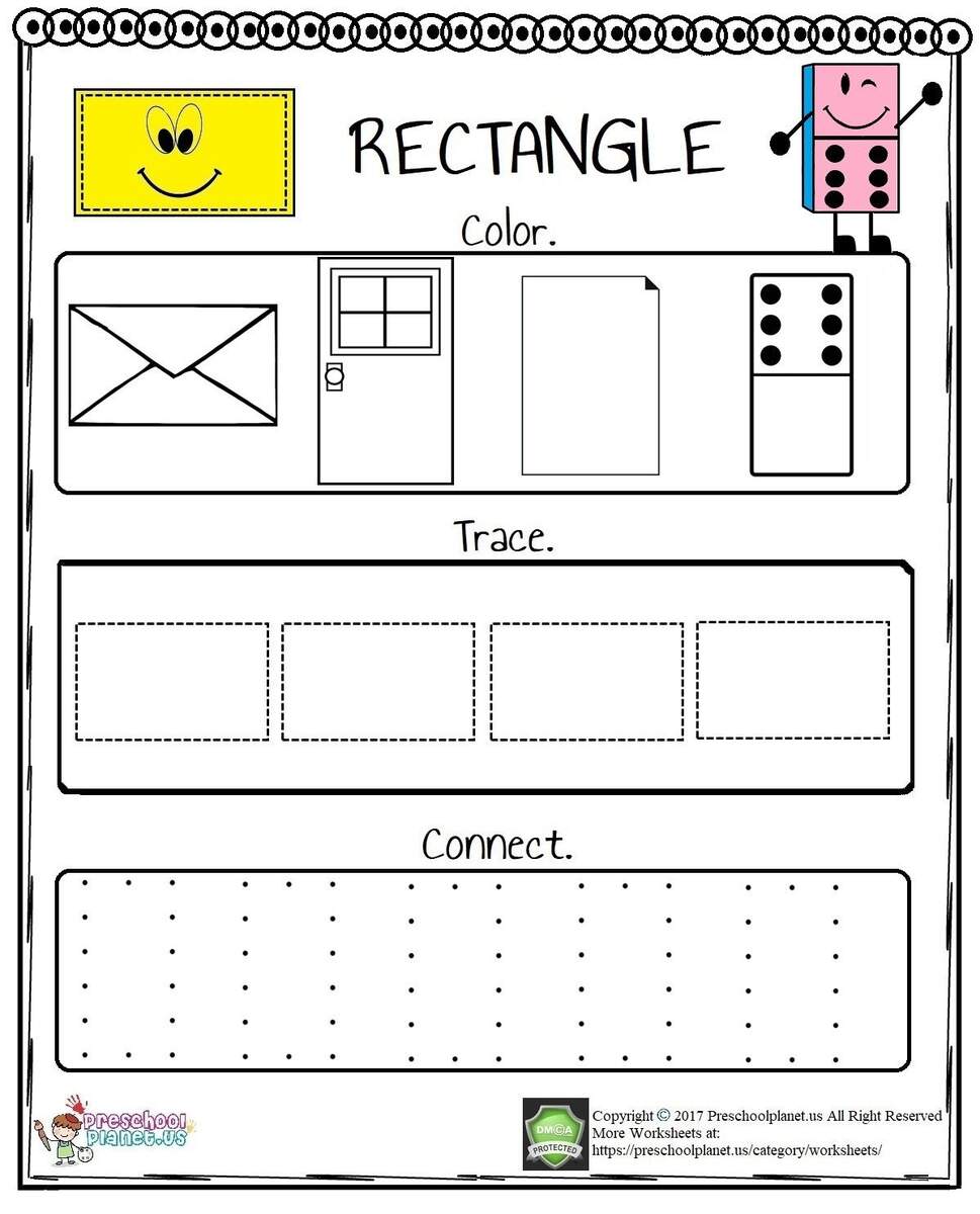 Rectangle Shape Worksheet Printable Study Planner