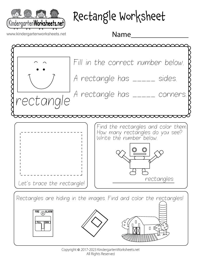 Rectangle Shape Worksheet Printable Study Planner