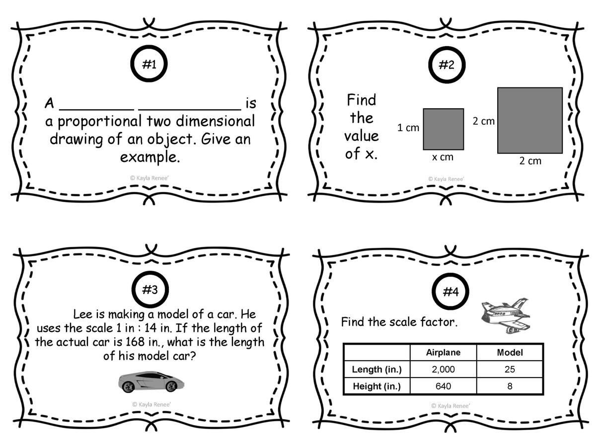 Scale Factor Activity Task Cards 7 G 1 Bright In The Middle Scale Factor Activity Task Cards 7 G 1 Bright In The Middle