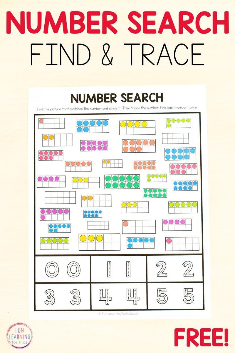 Search And Trace Number Worksheets 0 20 Free Printable Search And Trace Number Worksheets 0 20 Free Printable