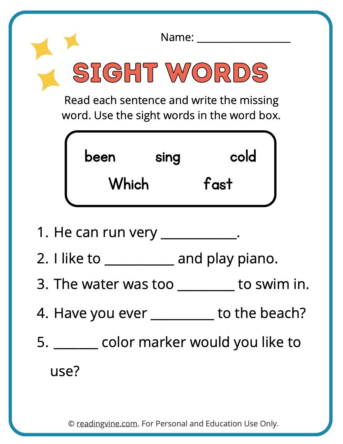 Second Grade Sight Words Worksheets Worksheets Library
