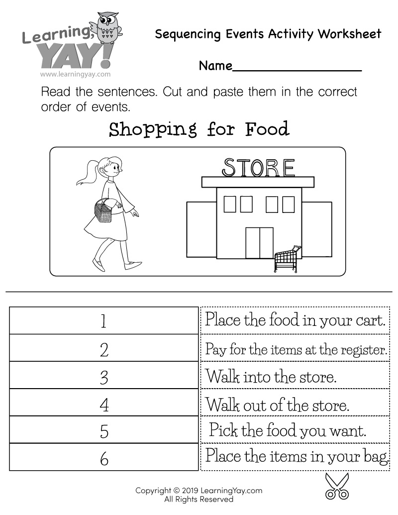 Sequencing Events Activity Worksheet For 1st Grade Free Printable Free Sequencing Cut And Paste Worksheets The Keeper Of The Memories