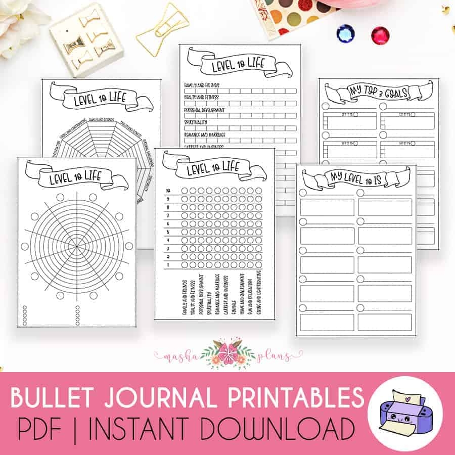 Set Life Goals With Level 10 Life Bullet Journal Page Ideas Masha Plans