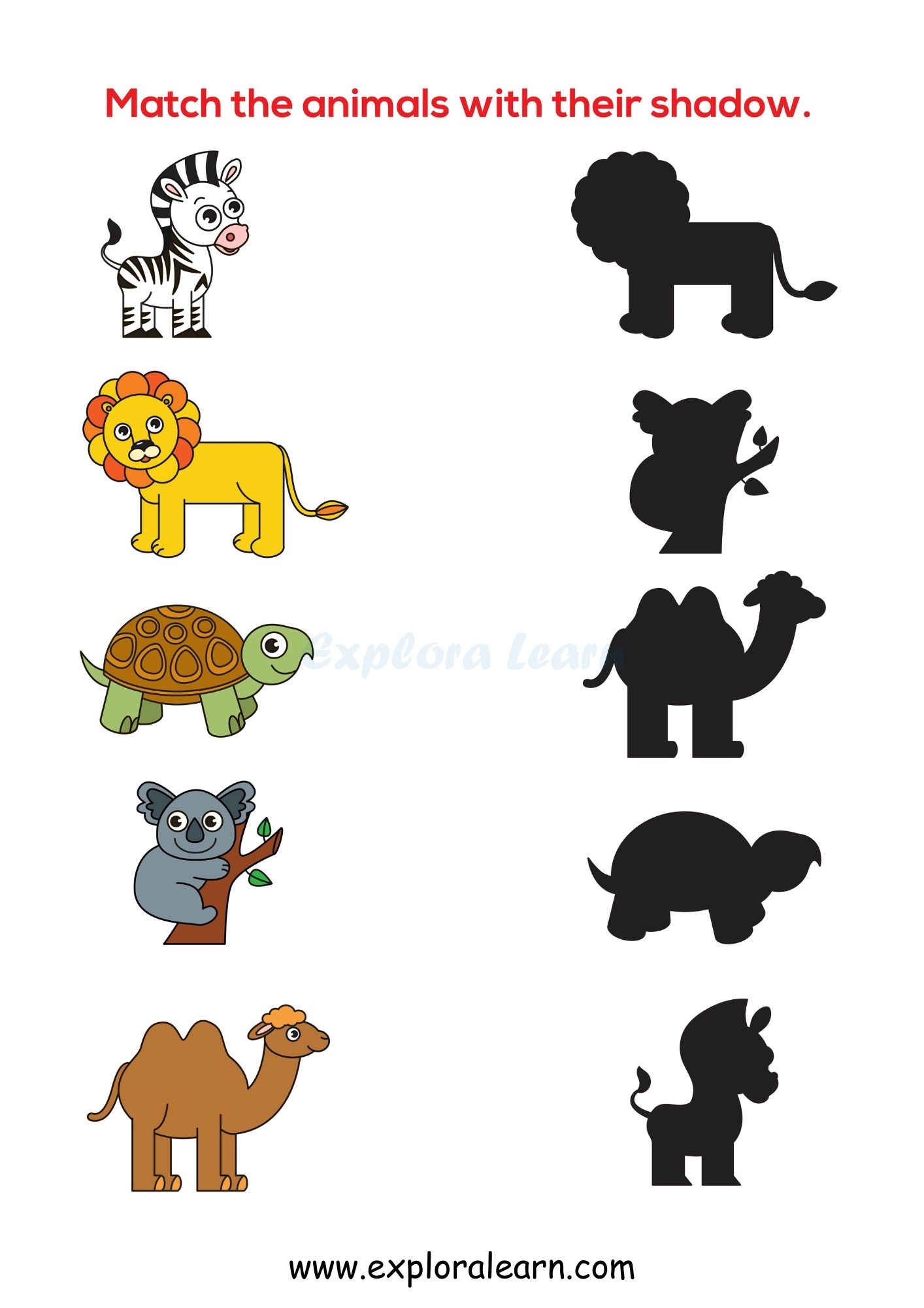 Shadow Matching Worksheets For Preschool And Kindergarten 2 To 6 Years Kids Shadow Matching Worksheets For Preschool And Kindergarten 2 To 6 Years Kids