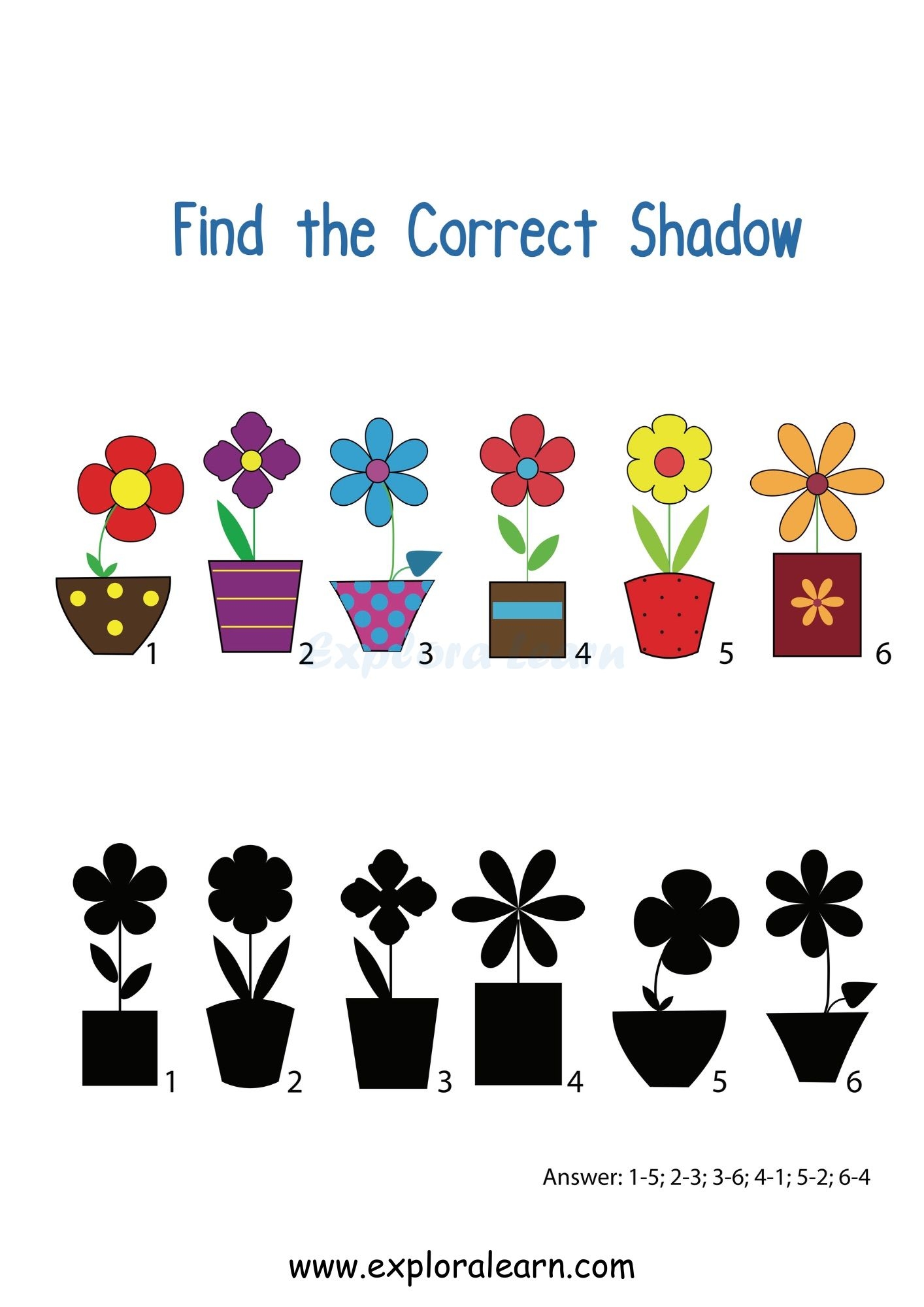 Shadow Matching Worksheets For Preschool And Kindergarten 2 To 6 Years Kids Shadow Matching Worksheets For Preschool And Kindergarten 2 To 6 Years Kids