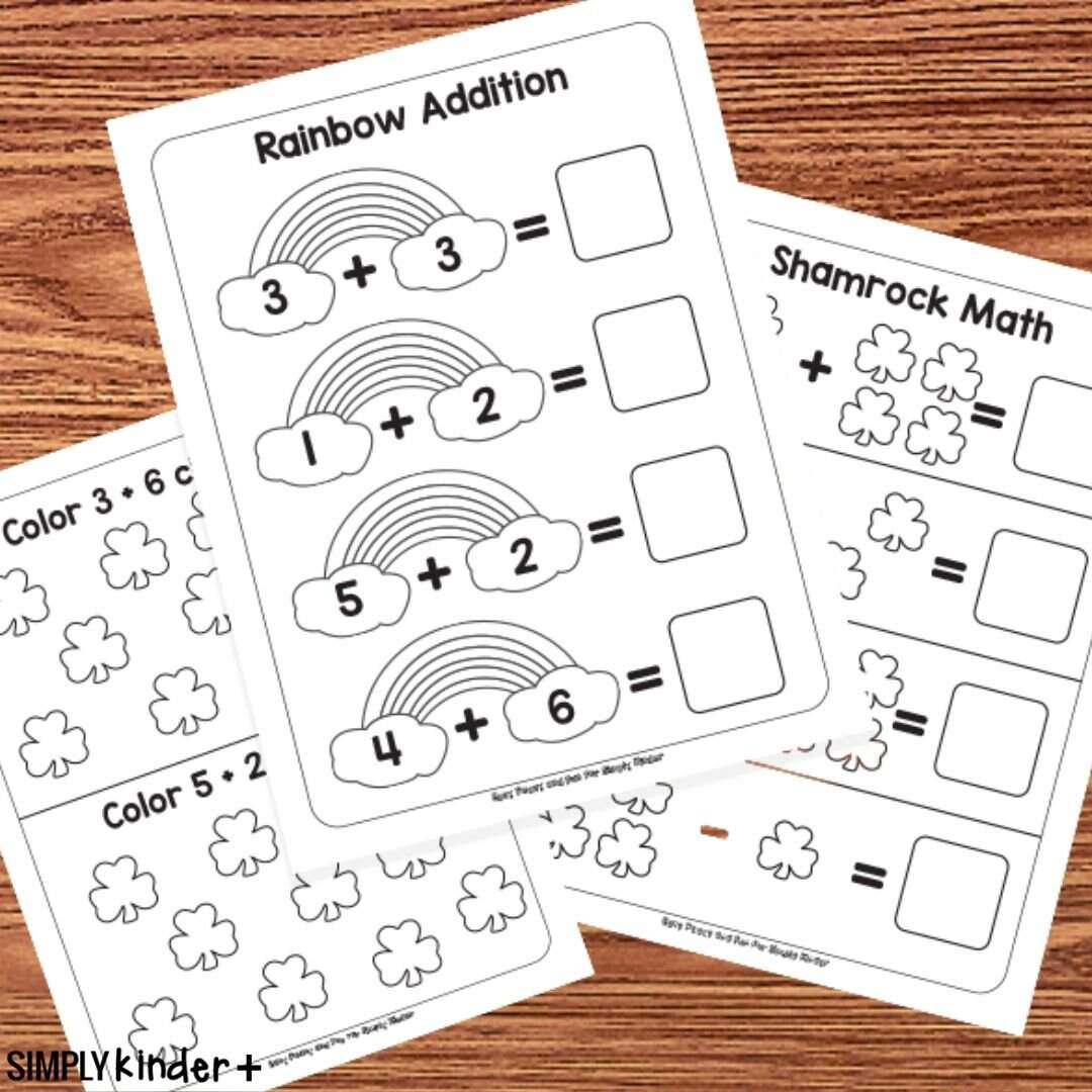 Shamrock Math Worksheets Free Printables Simply Kinder Printable Membership