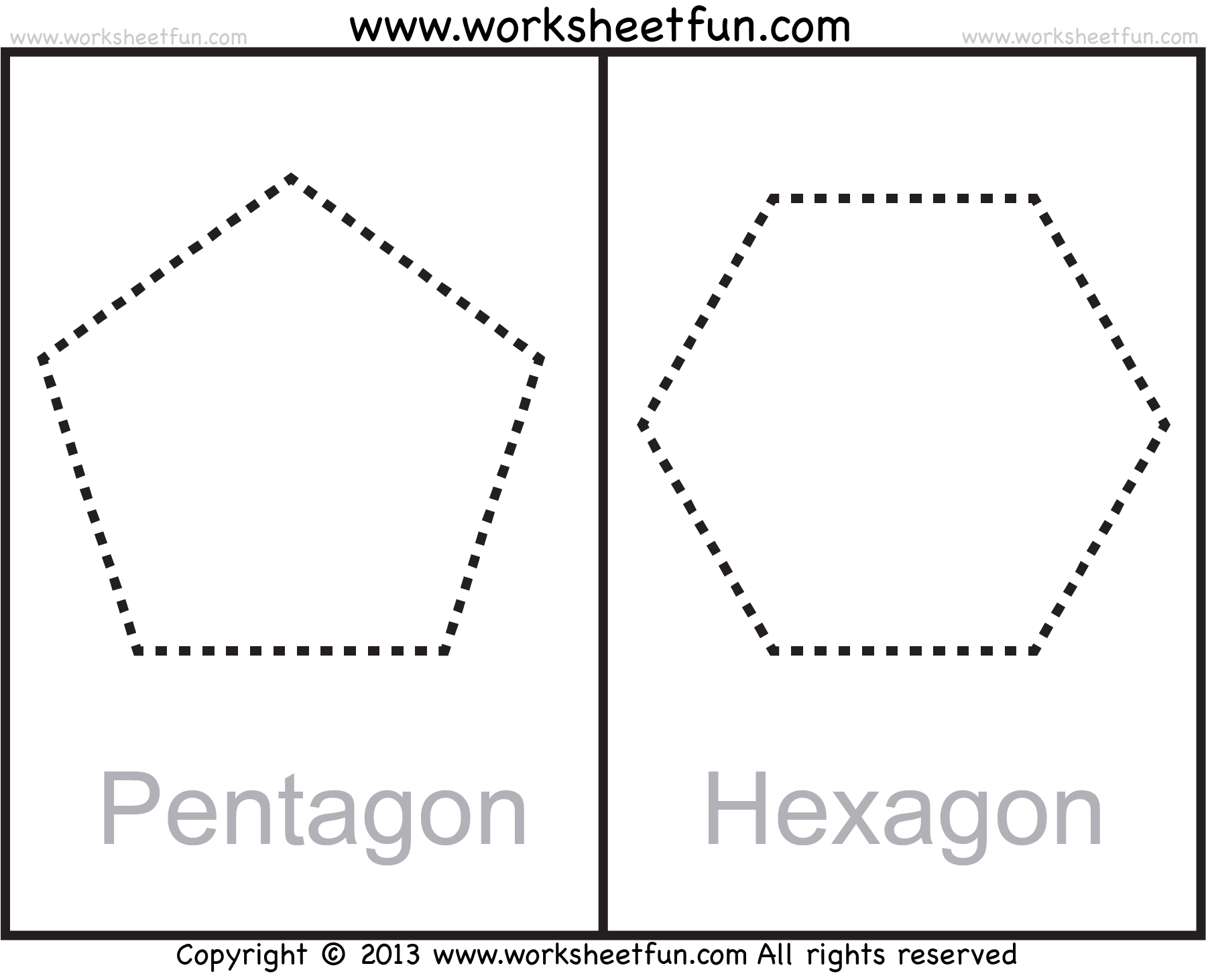Shapes Polygons Pentagon Hexagon Heptagon Octagon Nonagon Decagon 11 Worksheets FREE Printable Worksheets Worksheetfun