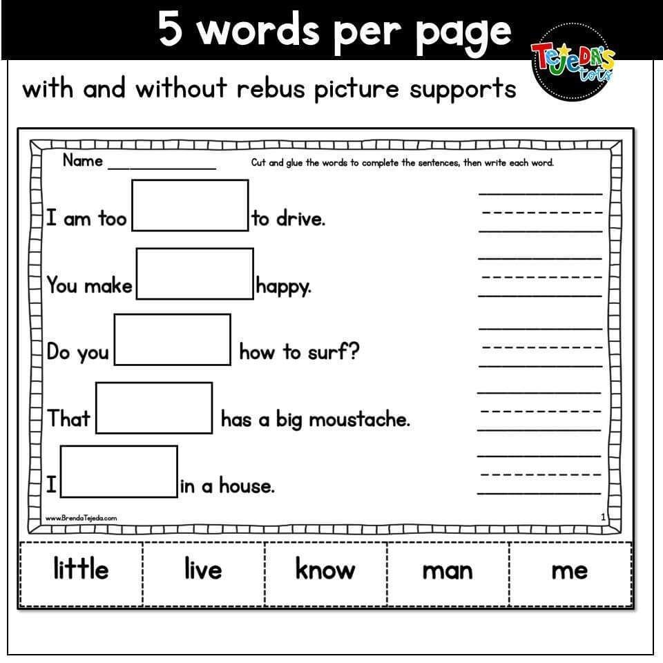 Sight Word Cloze Sheets Set 2 Fry Words 101 200 Tejeda S Tots Sight Word Cloze Sheets Set 2 Fry Words 101 200 Tejeda S Tots