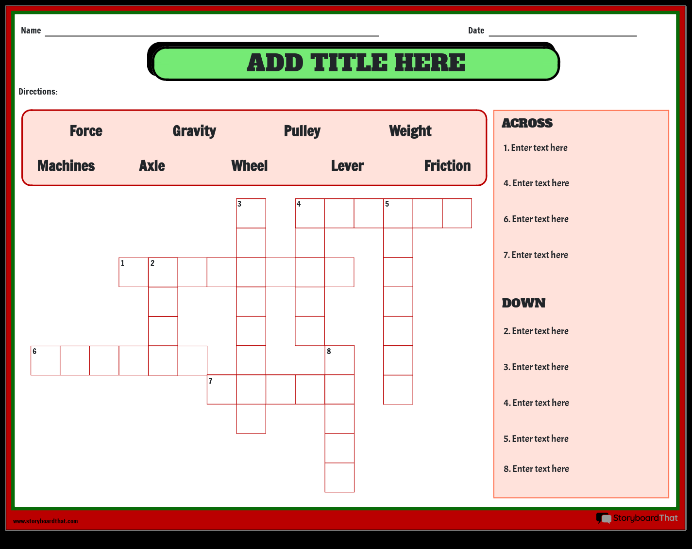 Simple Machine Crossword Learning Fun And Critical Thinking Skills For Childr