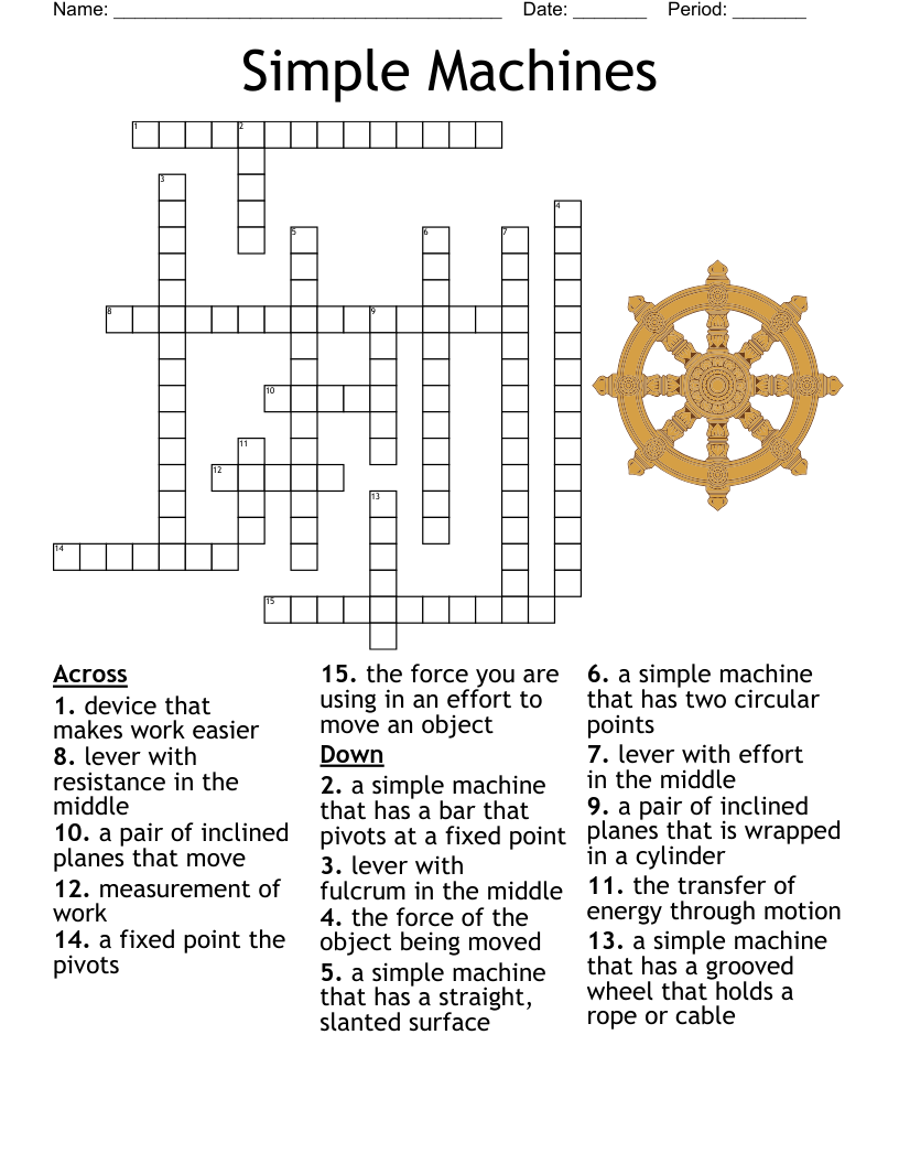 Simple Machines Crossword WordMint
