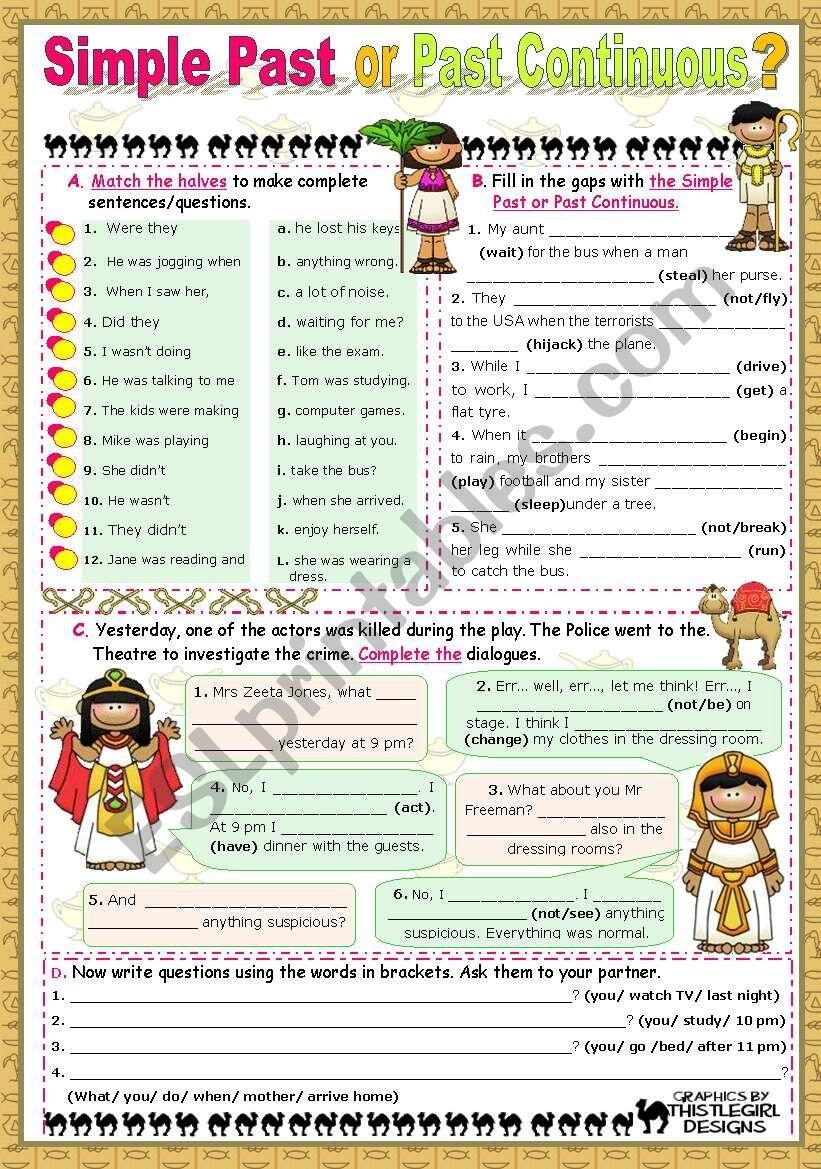 Simple Past Or Past Continuous ESL Worksheet By Mena22 Simple Past Or Past Continuous ESL Worksheet By Mena22