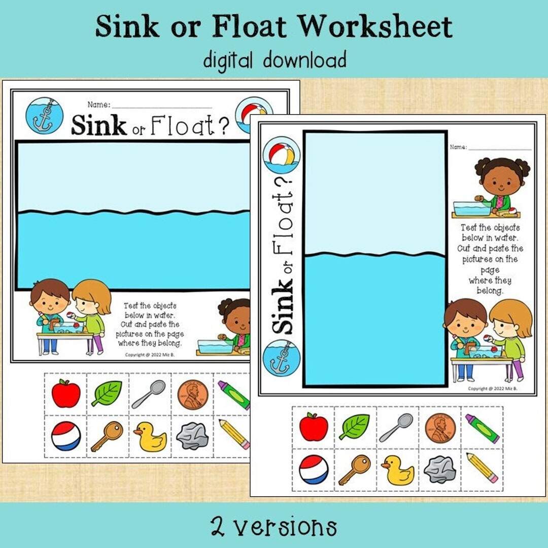 Sink Or Float Cut And Paste Worksheet Printable Etsy Sink Or Float Cut And Paste Worksheet Printable Etsy
