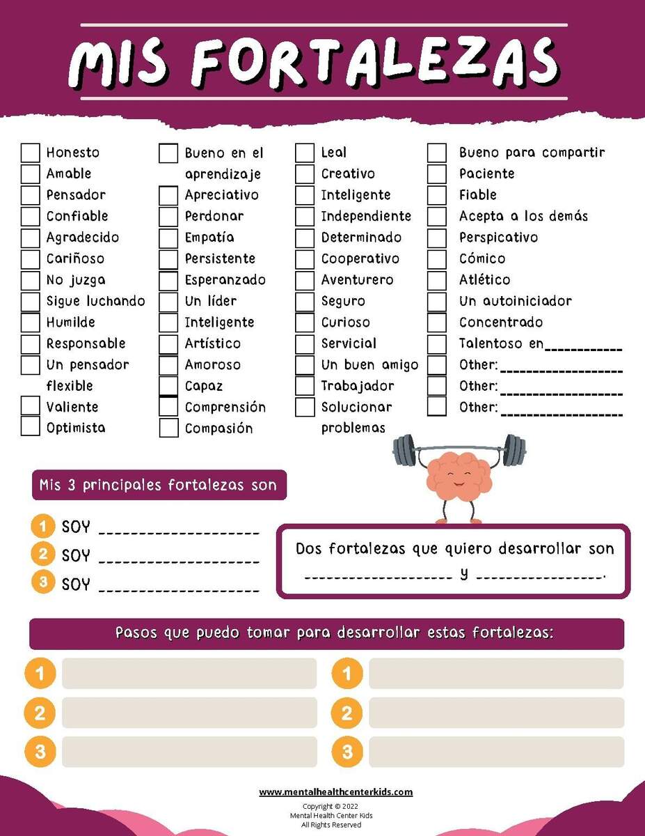 Spanish Self Esteem Worksheet Mis Fortalezas My Strengths Worksheet Spanish Self Esteem Worksheet Mis Fortalezas My Strengths Worksheet