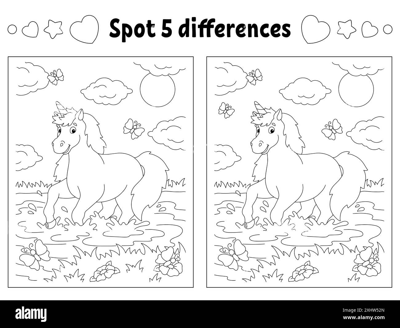 Spot The Difference Puzzle Black And White Stock Photos Images Alamy Free Printable Christmas Spot The Difference Worksheet