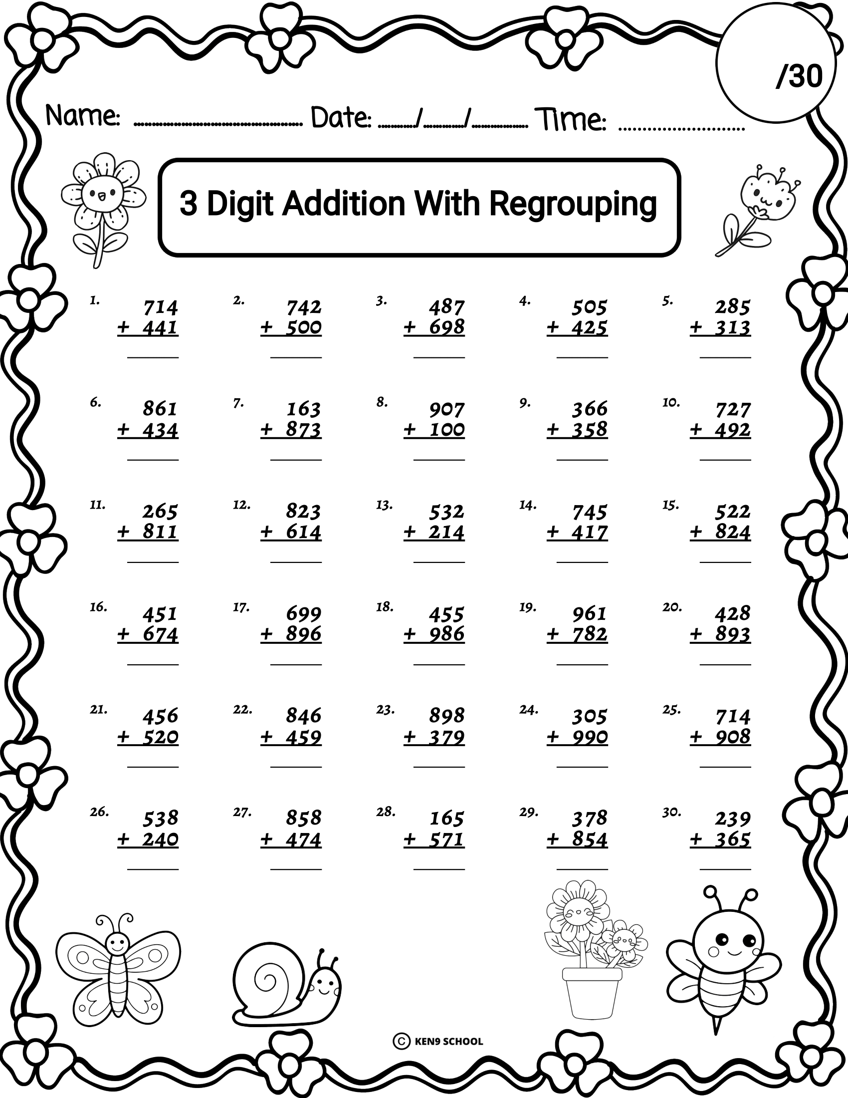 Spring 3 Digit Addition And Subtraction With Without Regrouping Worksheets Made By Teachers Spring 3 Digit Addition And Subtraction With Without Regrouping Worksheets Made By Teachers