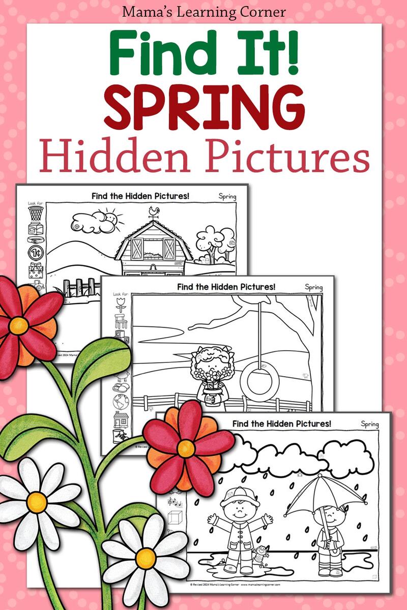 Spring Hidden Picture Printables For Kids Mamas Learning Corner Spring Hidden Picture Printables For Kids Mamas Learning Corner