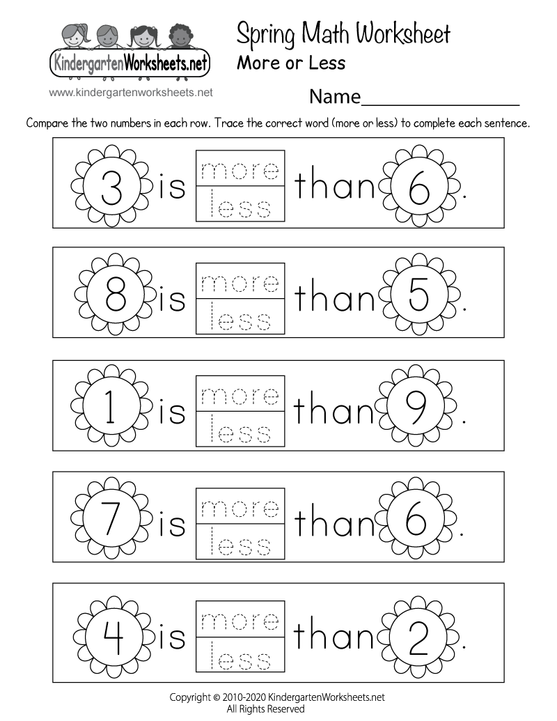 Spring Math Worksheet Free Printable Digital PDF