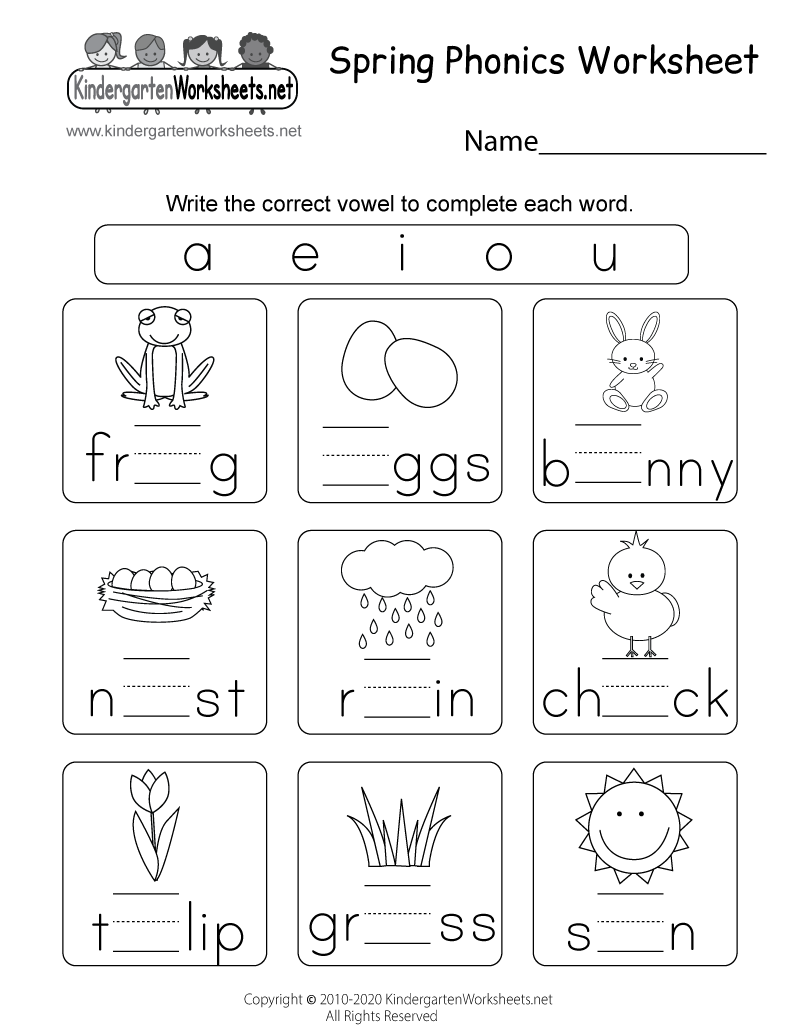Spring Phonics Worksheet Free Printable Digital PDF CVC Words Worksheet Color The Word Phonics Printable PDF Etsy