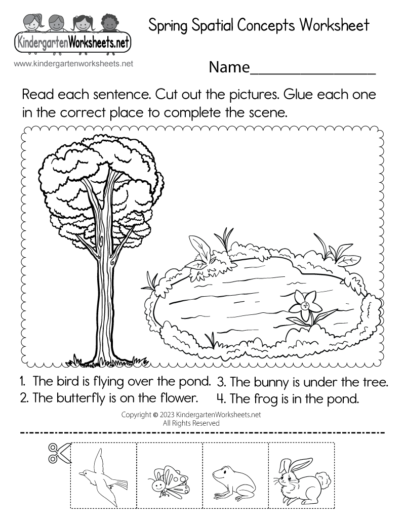 Spring Spatial Concepts Worksheet Free Printable Digital PDF