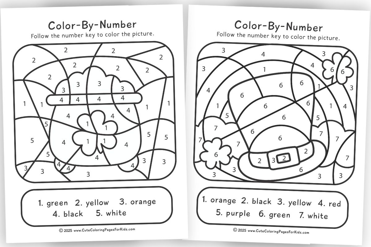 St Patrick S Day Color By Number Printables Cute Coloring Pages For Kids St Patrick S Day Color By Number Printables Cute Coloring Pages For Kids