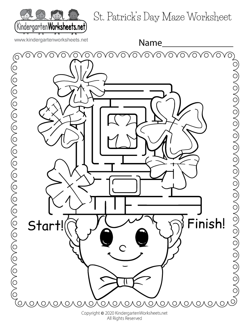 St Patrick S Day Maze Worksheet Free Printable Digital PDF A Variety Of Activity Sheets On St Patricks Day For Preschools