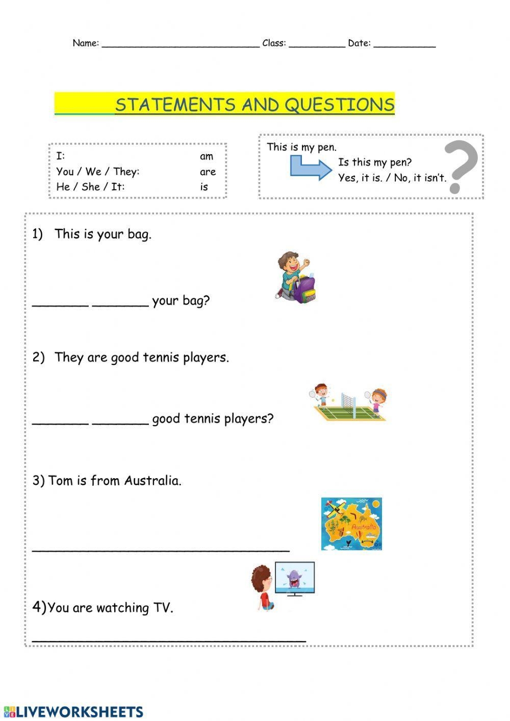 Statements And Questions Worksheet Worksheets Library Statements And Questions Worksheet Worksheets Library