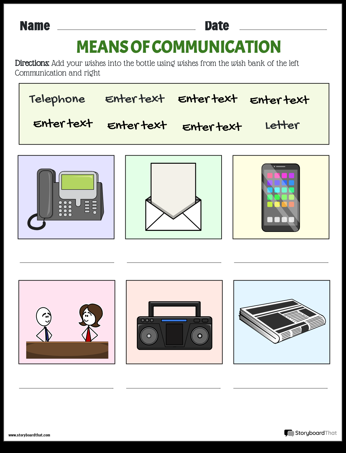 Storyboard That Communication Worksheets For Education Storyboard That Communication Worksheets For Education