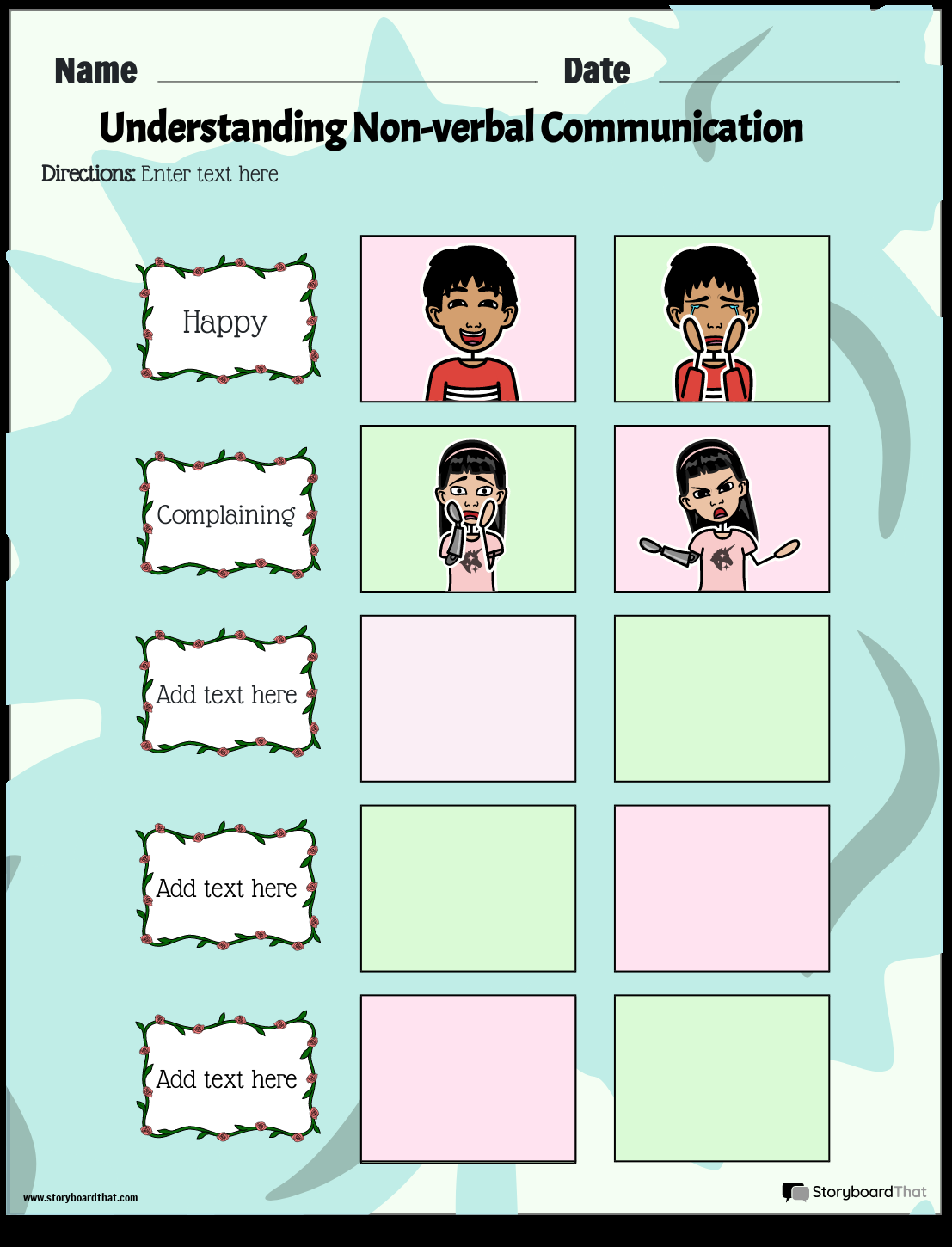 Storyboard That Communication Worksheets For Education