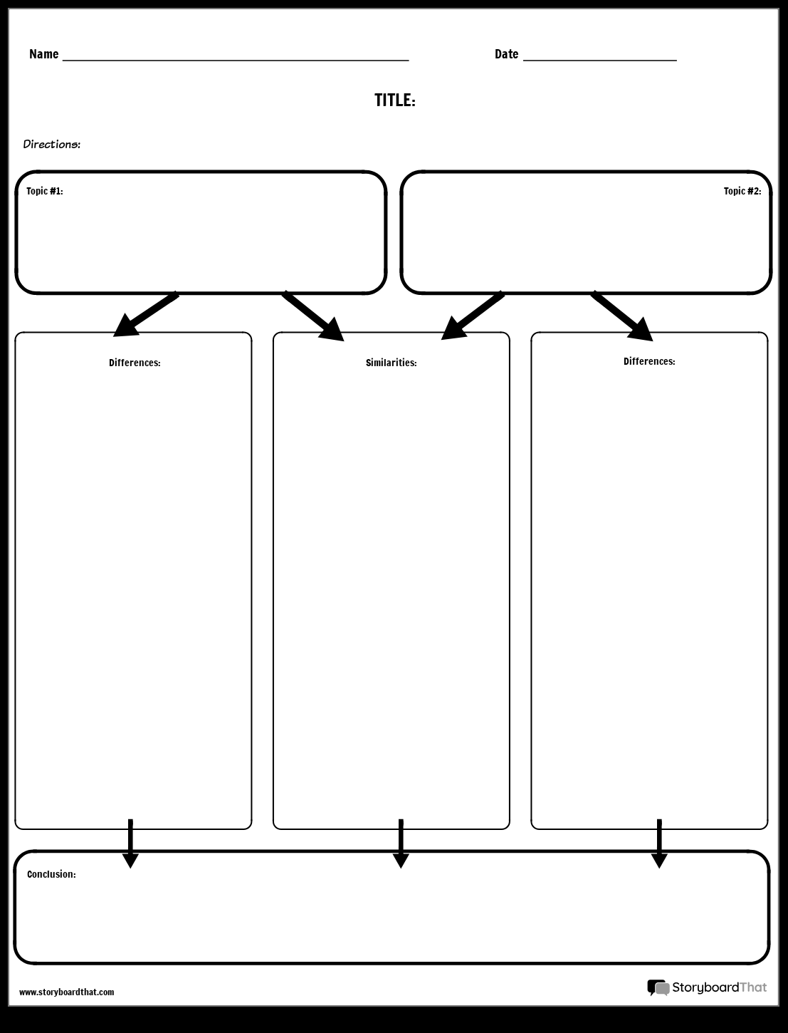 Storyboard That Compare And Contrast Worksheet Templates Storyboard That Compare And Contrast Worksheet Templates