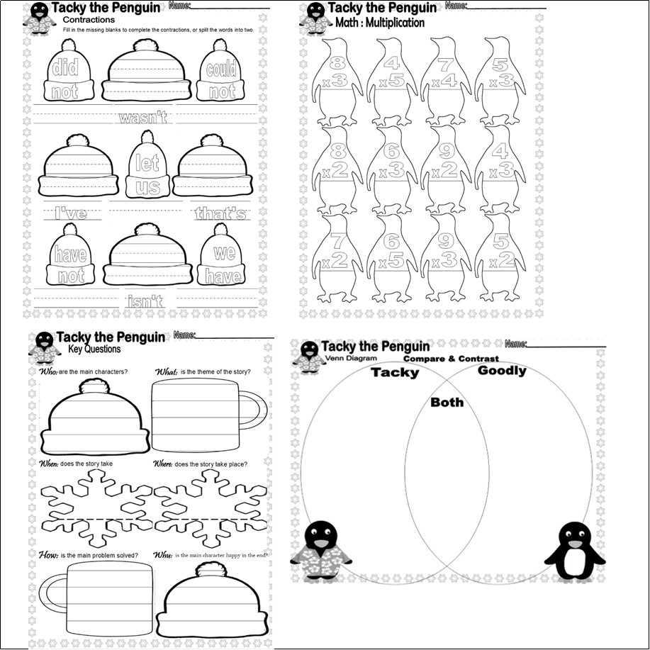Tacky The Penguin Winter Book Study Companion Reading Comprehension Literacy Worksheets Set Classful Tacky The Penguin Winter Book Study Companion Reading Comprehension Literacy Worksheets Set Classful